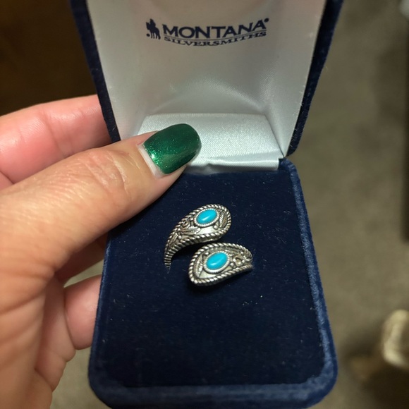 Montana Silversmiths Jewelry - Montana Silversmiths Silver Ring with Turquoise Accents
